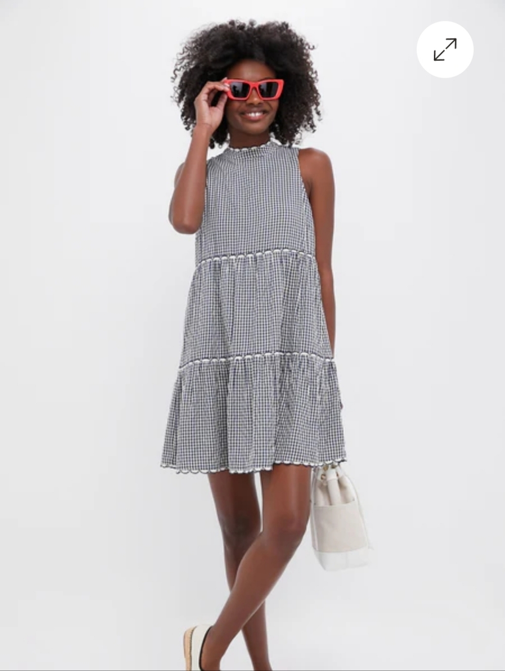 POMANDER PLACE Navy Gingham Morgan Dress Size XL NWT Retail $128 Tuckernuck
